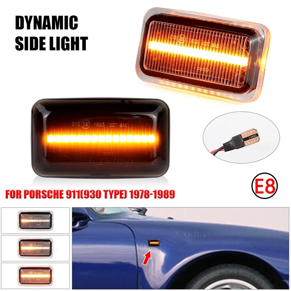 LED Dynamic Blinker Flashing Side Marker Lamp Turn Signal Light For Audi A6 S6 100 C3 C4 200 80 90 B2/B3/B4 Cabriolet Coupe V8