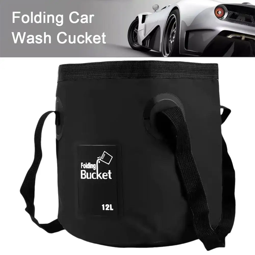 

12l Folding Bucket Portable Outdoor Travel Foldable Water Bucket Bowl Sink Washing Bag Car Wash Bucket Multifunction For Ca I5w1