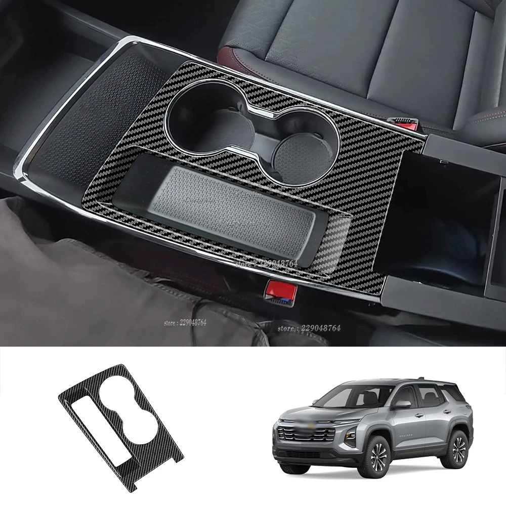 

LHD for Chevrolet Eouinox 2025 2026 ABS Car Carbon Fiber Center Console Gear Shift panle Water Cup Holder Decoration Cover