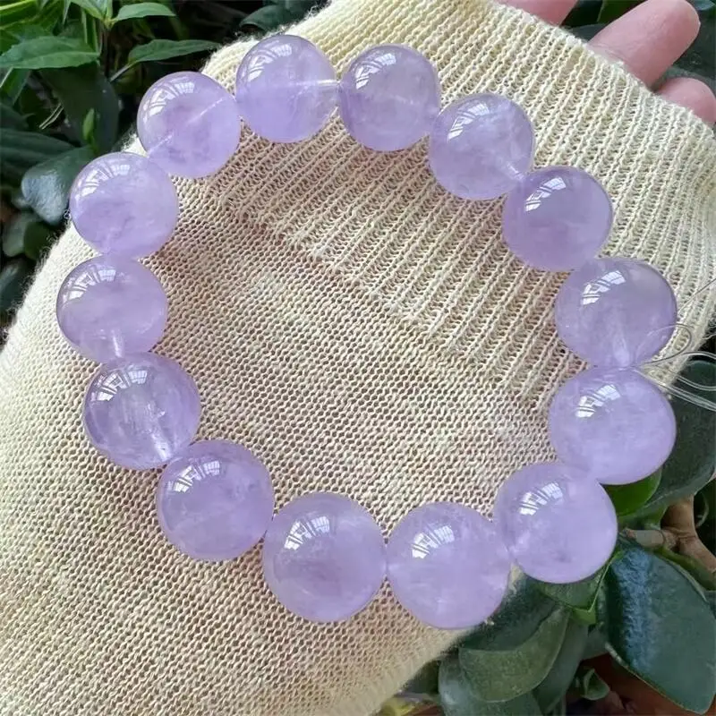 

17MM Natural Lavender Amethyst Bead Bracelet Gemstone Jewelry Reiki Stone Healing Gift For Women 1PCS
