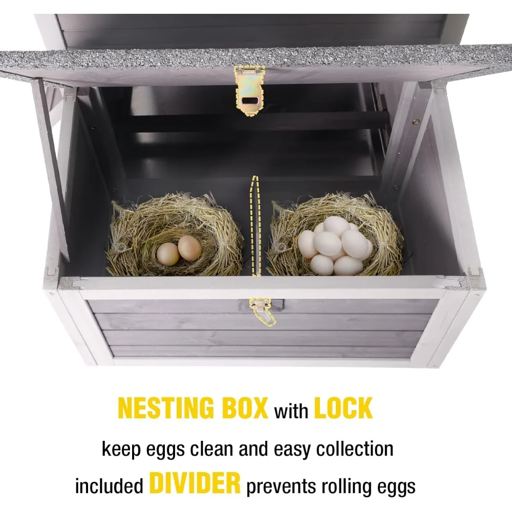 

Chicken Coop for 2 Chickens Home Ues Outdoor Small Wooden Chicken House with Expandable Run for Poultry Duck Coop