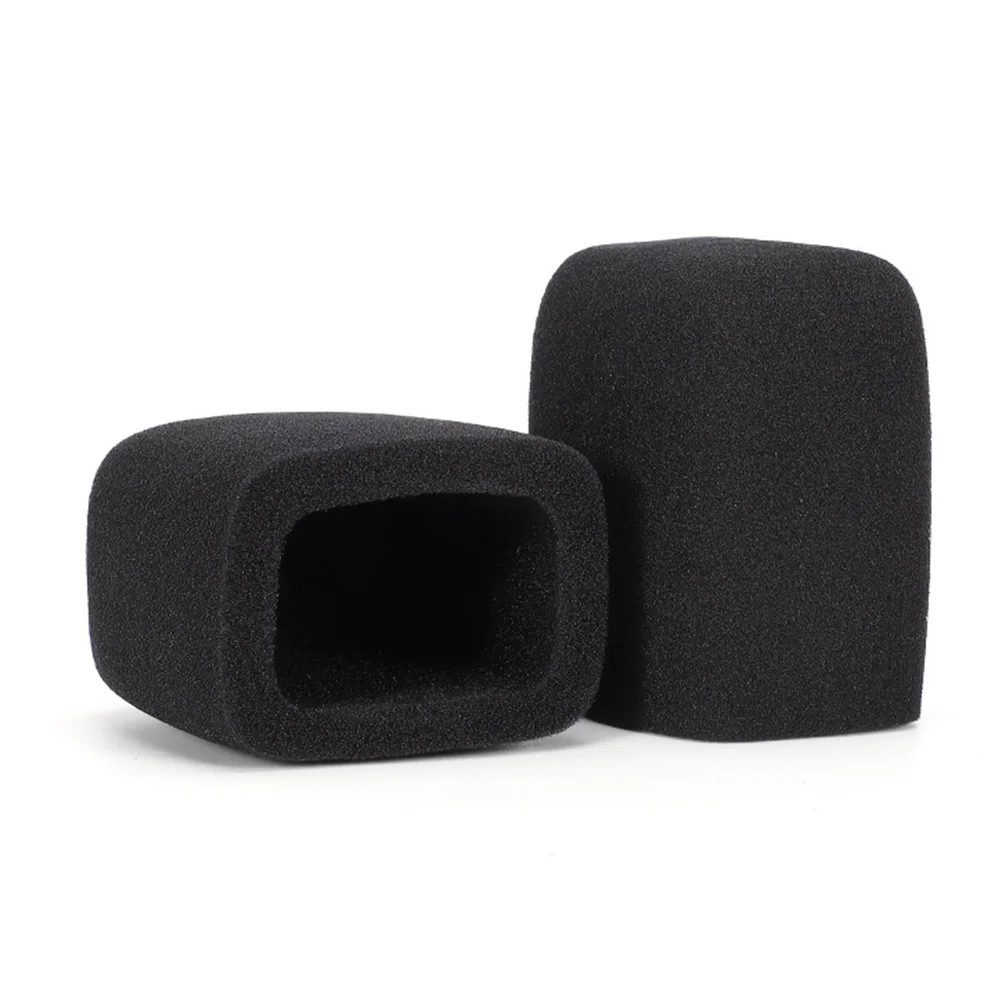 

2 Pcs Square Mic Sponge Cover Pop Filter Windscreen Dustproof Thickened Covers for KTV Microphone Supplies Protective Easy