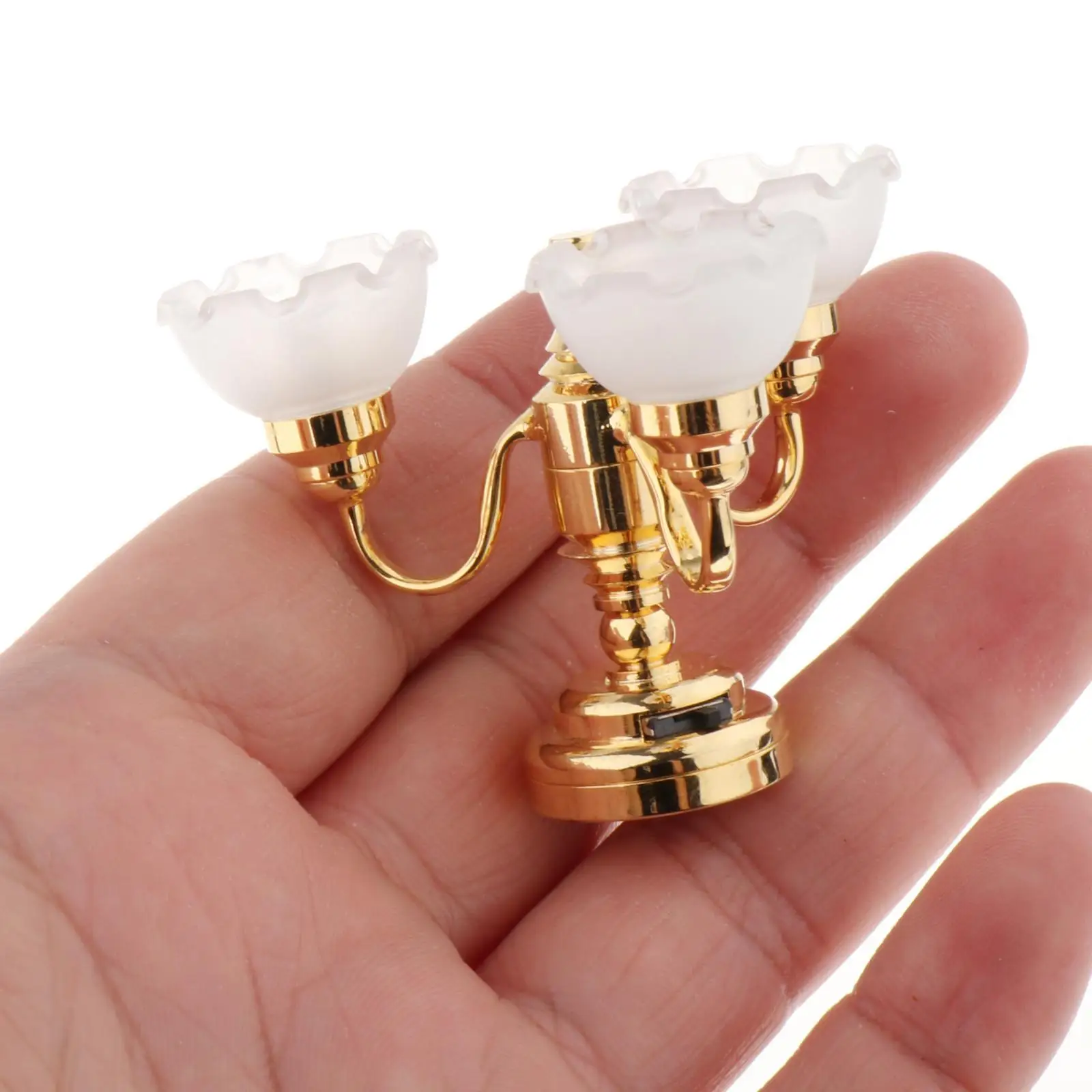 1/12 Dollhouse Miniature Ceiling Lamp Scenery Supplies Simulation Model Metal Lights Furniture Ornaments for Living Room Decor