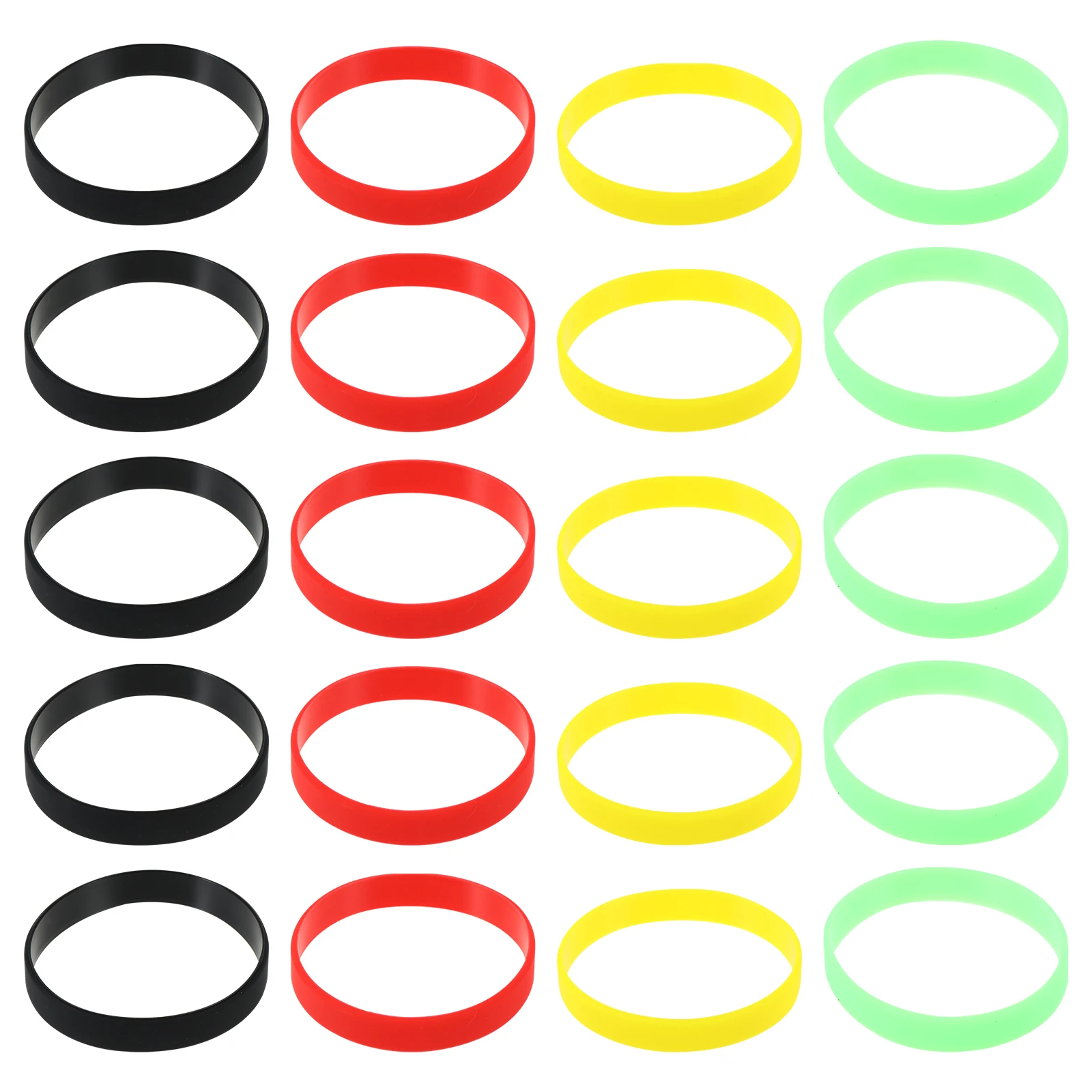 

50pcs Glow Rubber Bracelets Comfortable Wristbands Dark Pure Color Decorative Bracelet Jewelry Luminous