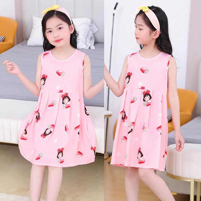 Girls Summer Dress New Children\'s Rainbow Print Princess Party Dress Sweet Wedding Children\'s dress Fashion casual dress