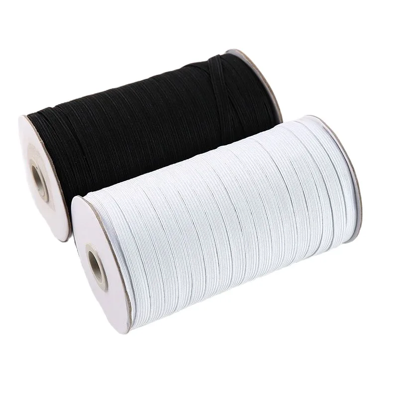 5yards 3/6/8/10/12mm High Elastic Black/White Sewing Elastic Band Fiat Rubber Band Waist Cord Elastic Band