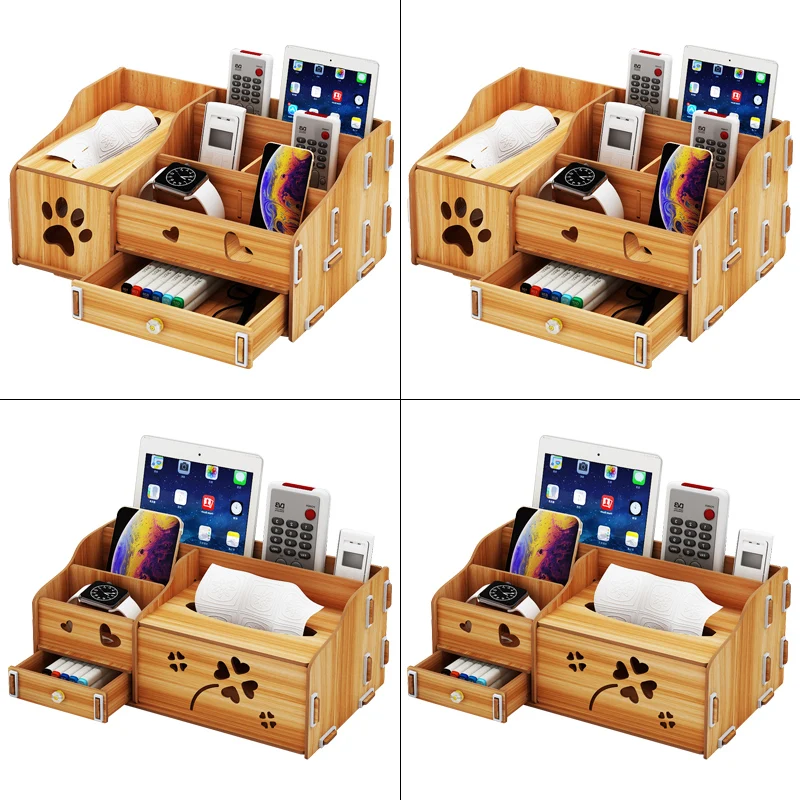 Spliced Tissue Box Home Living Room Dining Room Coffee Table Simple and Lovely Remote Control Storage Rack Home Decoration