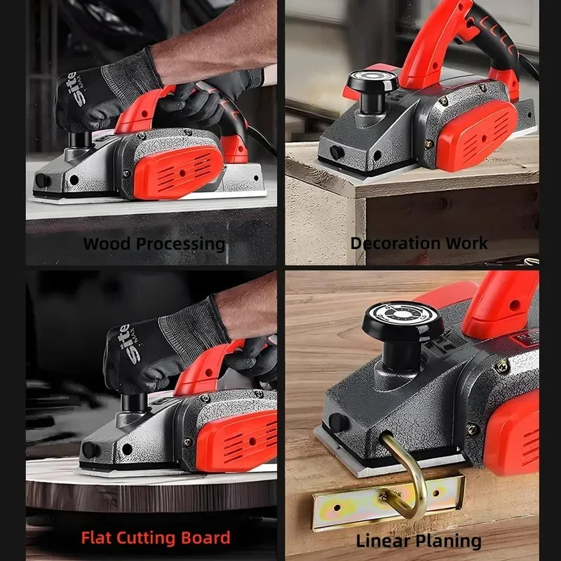 Portable Desktop 220V Woodworking Electric Planer, Multi-Function Table Press Planer for Household High Density Wood Cutting