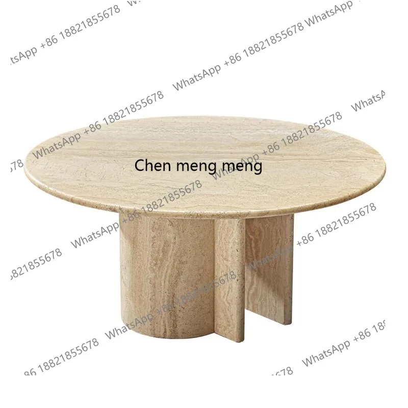 

Журнальный столик из натурального травертина, светильник, роскошный креативный дизайн, небольшой журнальный столик, высококачественный журнальный столик на заказ