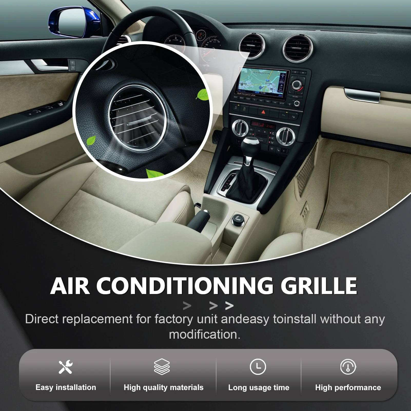 

1 шт. ABS-аксессуар для автомобиля: центральная панель воздуховода приборной панели, решетка кондиционера/отопителя, диффузор 8P0820901 для Audi A3 S3 8P 2004-2013