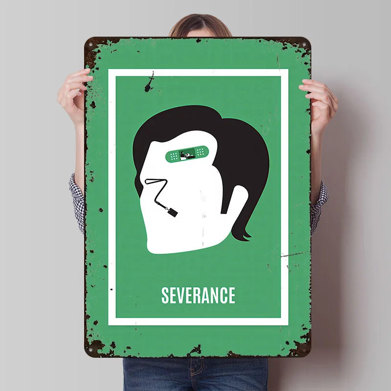 Severance Minimalist TV Show Tinplate Poster Custom Wall Art Vintage Metal Signs Retro Tin Plaque for Home Decor Room Decoration