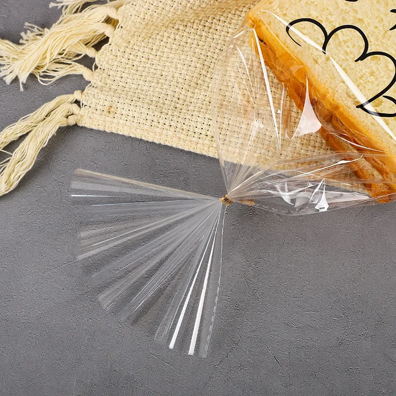 50–100 Stück klare, transparente Brotbeutel, Toast-Kuchen, bedruckt, Snack, Brot, Café, Lebensmittelverpackung – Detail 10