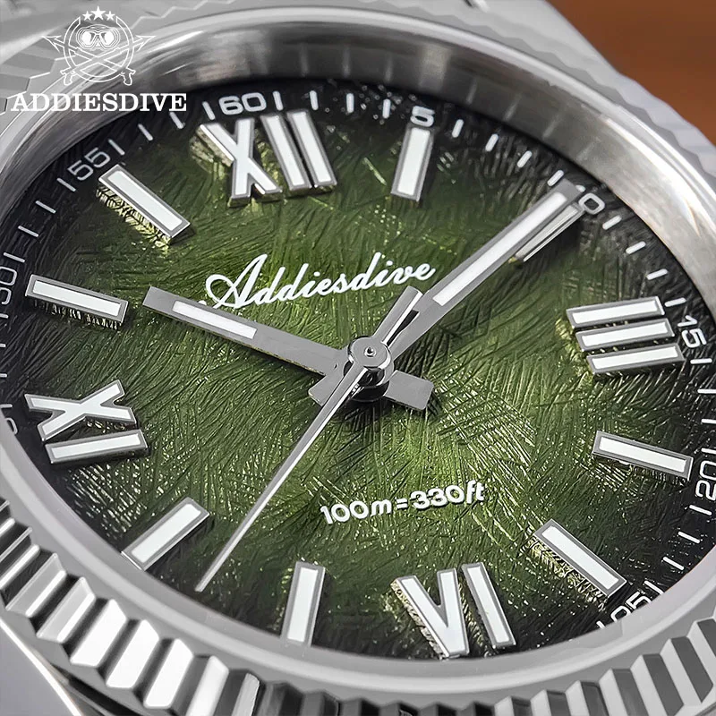 

ADDIESDIVE Sapphire Glass Quartz Watches 36mm VH31 Gradient Green BGW9 Luminous WristWatch Waterproof 10Bar Luxury Men's Watch