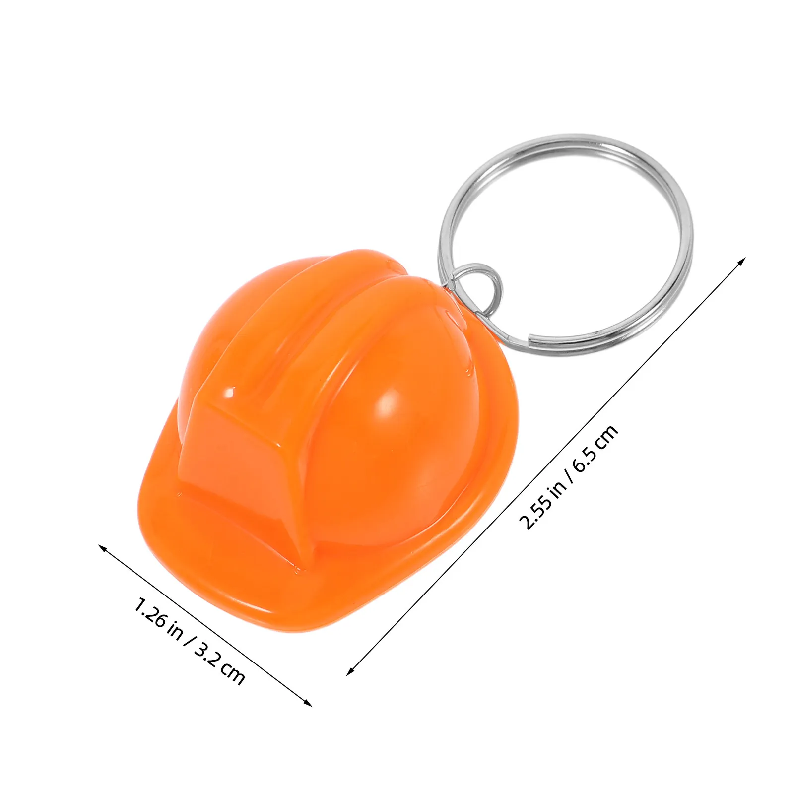 4Pcs Mini Construction Hat Keychain Alloy Plastic Mini Keyring for Engineers Construction Workers Party Favors Backpack