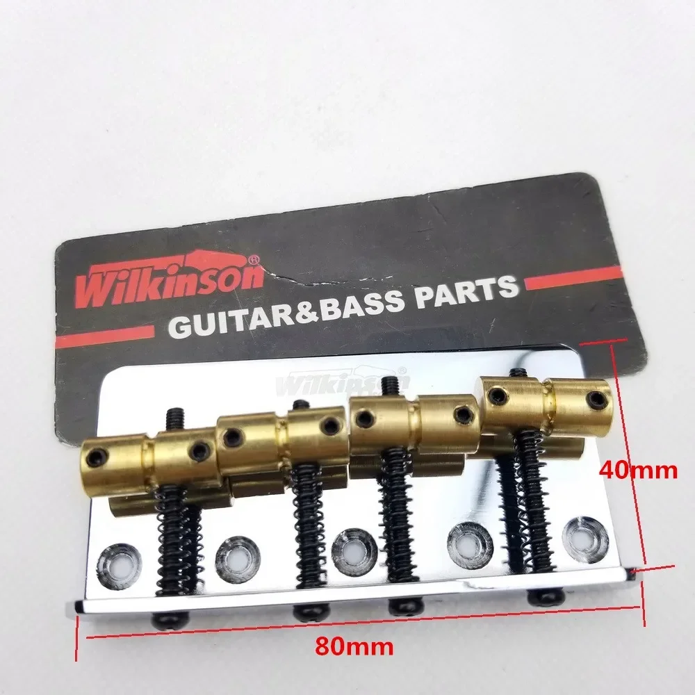 Wilkinson Four 4 Strings Electric Bass Bridge With Brass Saddles For Precision Jazz Bass Chrome Silver WOB41