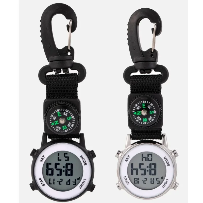 Mountaineering Man Clock Nylon Strap Fashion Simple Quartz Pocket Watch Glass Men's and Women's Sports Bag Compass Pocket Watch