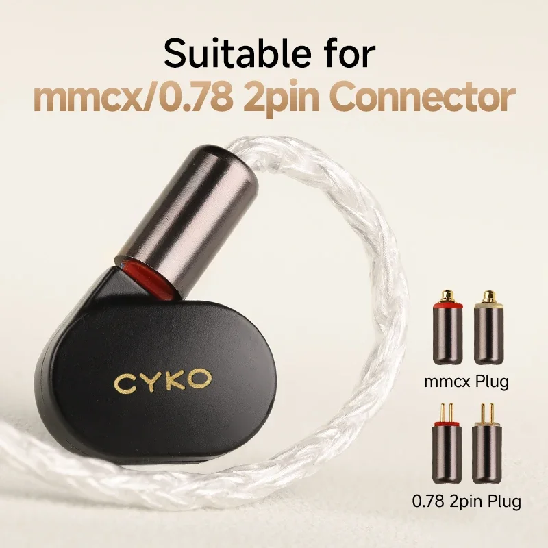 CYKO 16 Core IEM كابل الراقية 6N واحد كريستال النحاس الفضة مطلي 3.5/4.4 مللي متر mmcx/0.78 2Pin ترقية متوازنة سماعة كابل