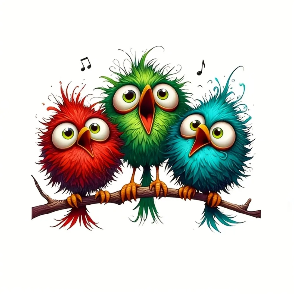 

1 Whimsical Bird Vinyl Sticker Suitable for Cars Trucks Motorcycles Windows Walls Self Adhesive Single Use to Glass Metal