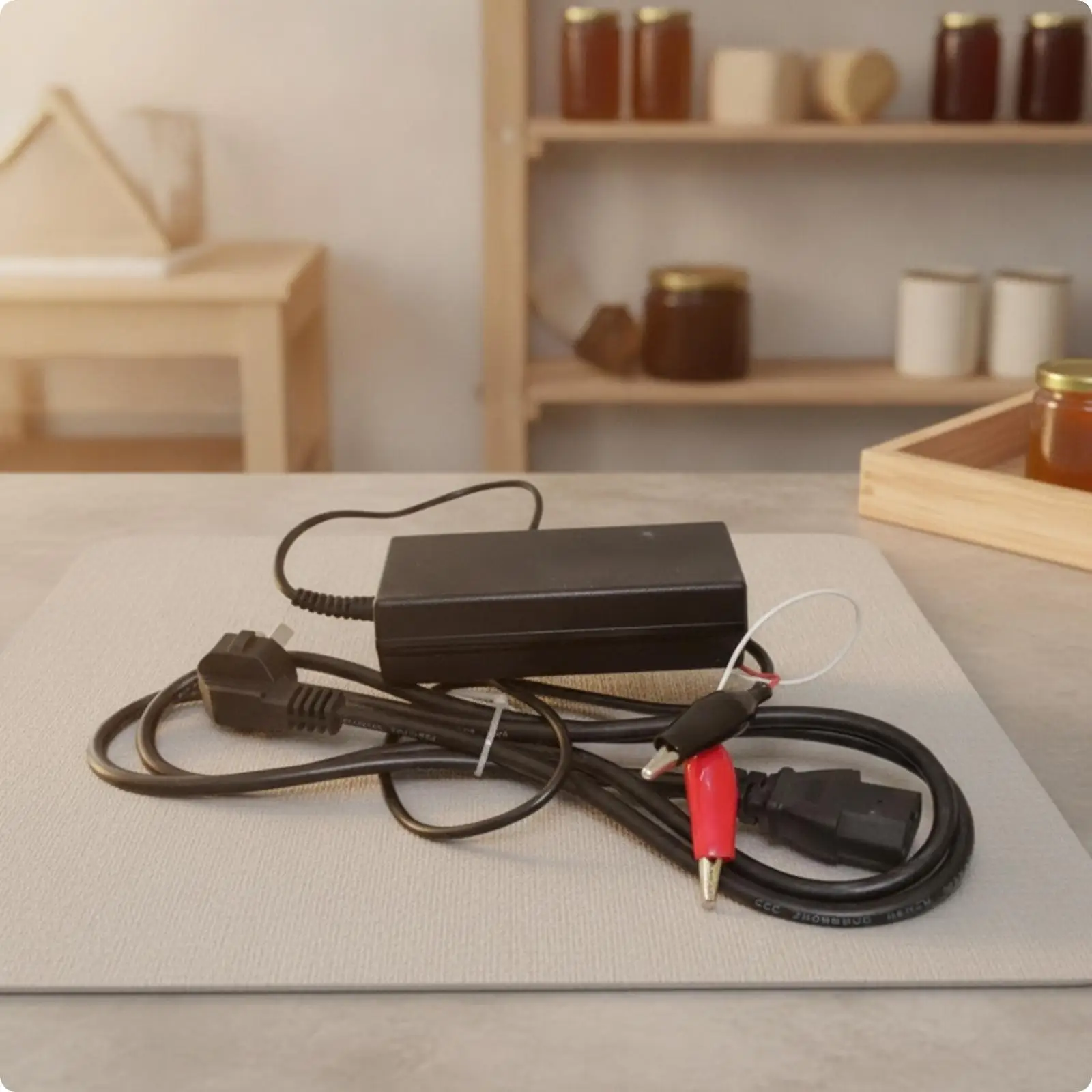 Electric Foundation Wire Embedding Tool for Beekeeping Hive Maintenance with 12V DC Adapter and Gripper Clips