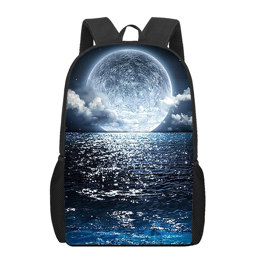 Beach sea landscape 3D Printed Book Bag Men 16 Inch Backpack For Teen Boys Kindergarten Bagpack Children Mochila