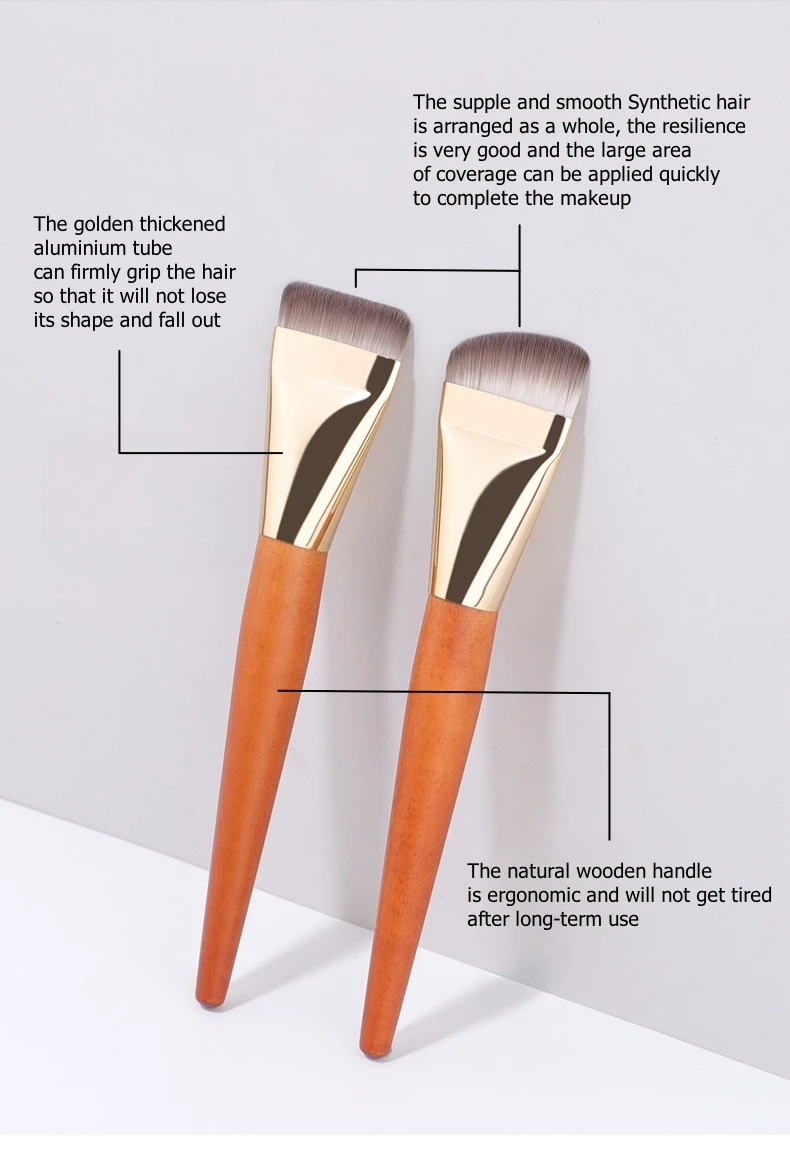 Ultra Thin Foundation Makeup Brushes Flat Top Angled professional Face Contour Make Up Brush