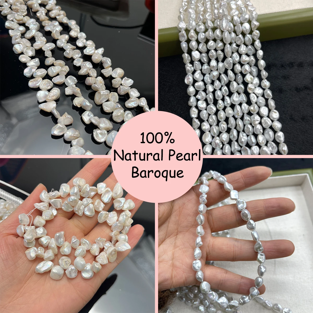 

Natural Freshwater Pearl Baroque Beads for Jewelry Making 9-10mm Petal Beaded for Necklace Bracelets DIY Accessories Wholesale