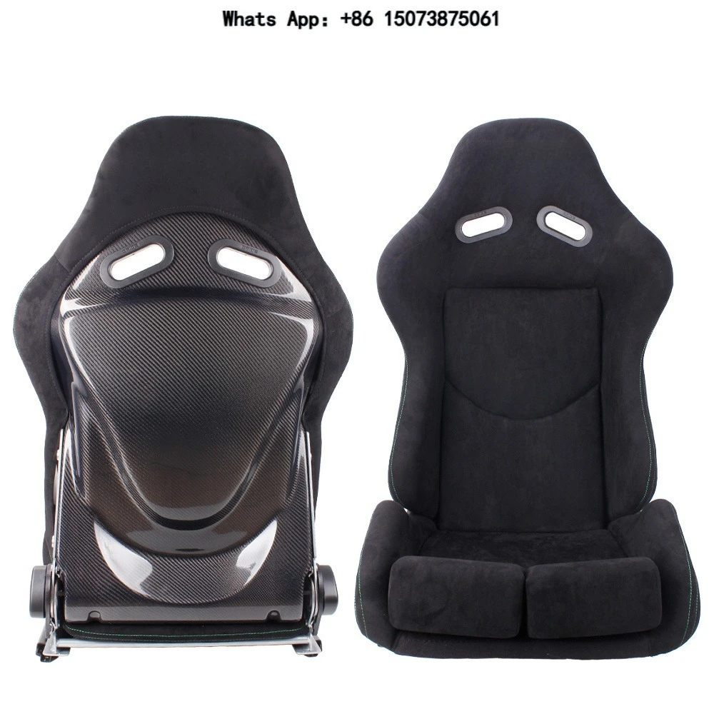 1 Pair Universal Real Carbon Fiber Racing Seat Bracket Adjustable Slider Race Car Seats With Logo