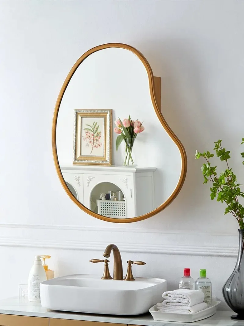 الشمال غير النظامية خزائن الحمام الإقامة المنزلية مدخل مرآة الزخرفية الحمام خلع الملابس مرآة خزانة أثاث الحمام #2