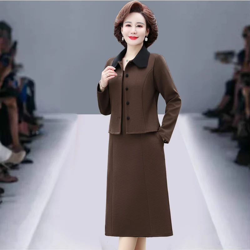 Autumn Winter Long Sleeve Midi Suit Dress Women Fashion Two Piece set Dress 2023 New Korean Elegant Bodycon Dress