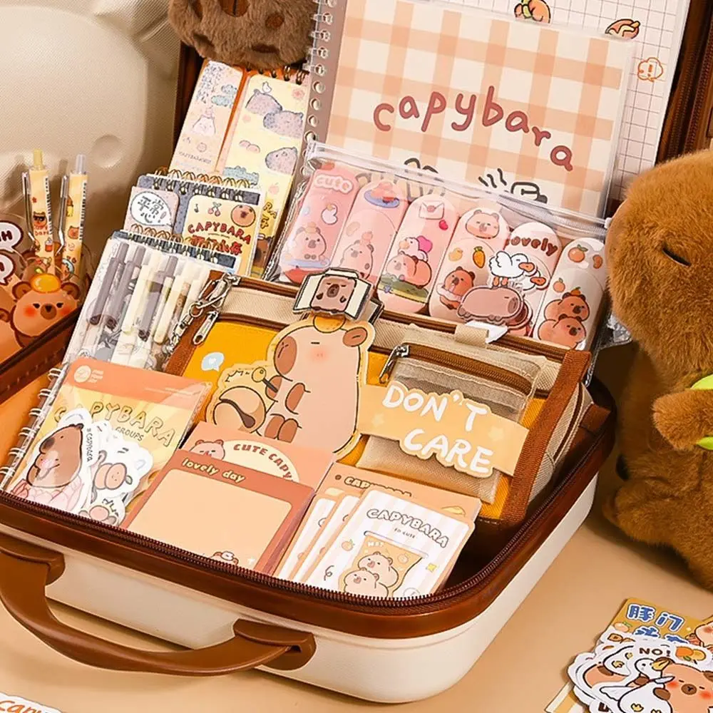 

Large Capacity Gift Box Capybara Stationery Set Pencil Case Cute Back-to-school Gift Kit Abundant School Supplies for Students