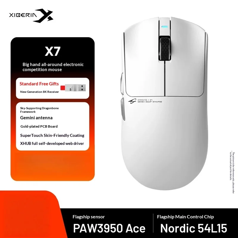 

Siberia X7 Wireless Gaming Mouse Paw3950 Ace Flagship Sensor Ergonomic Lightweight Magnetic Charging For Pc Gaming Office
