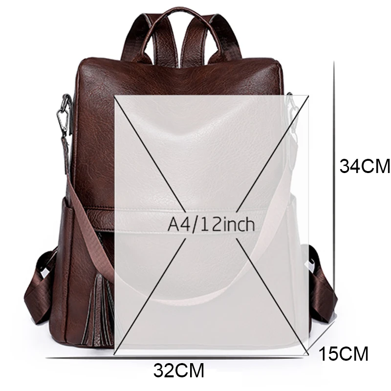 Fashion Women Bagpack High Quality Anti-theft Travel Backpack Soft Leather Female Vintage School Bags Casual Lides Shoulder Bag