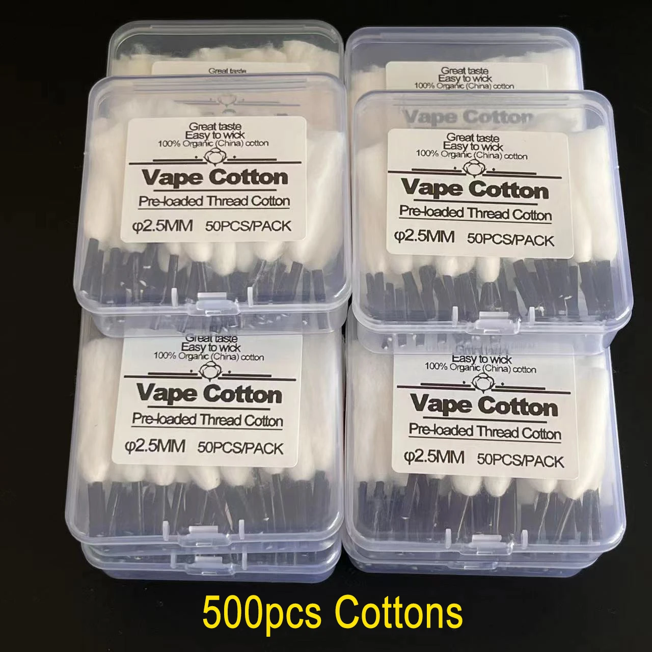 500PCS 250/100/50pcs Rebuildable BSKR Cotton D2.5 DIY Preinstalled Prebuilt Cotton VS Bacon Prime Version Wholeasale