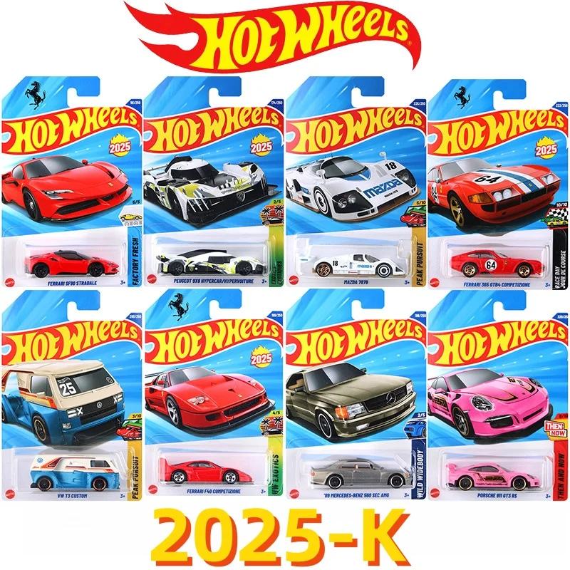 

Автомобиль из сплава Hot Wheels, партия 2025K, спортивный автомобиль Ferrari Porsche Mercedes Alpha, гоночная модель внедорожника, коллекционные игрушки, подарки