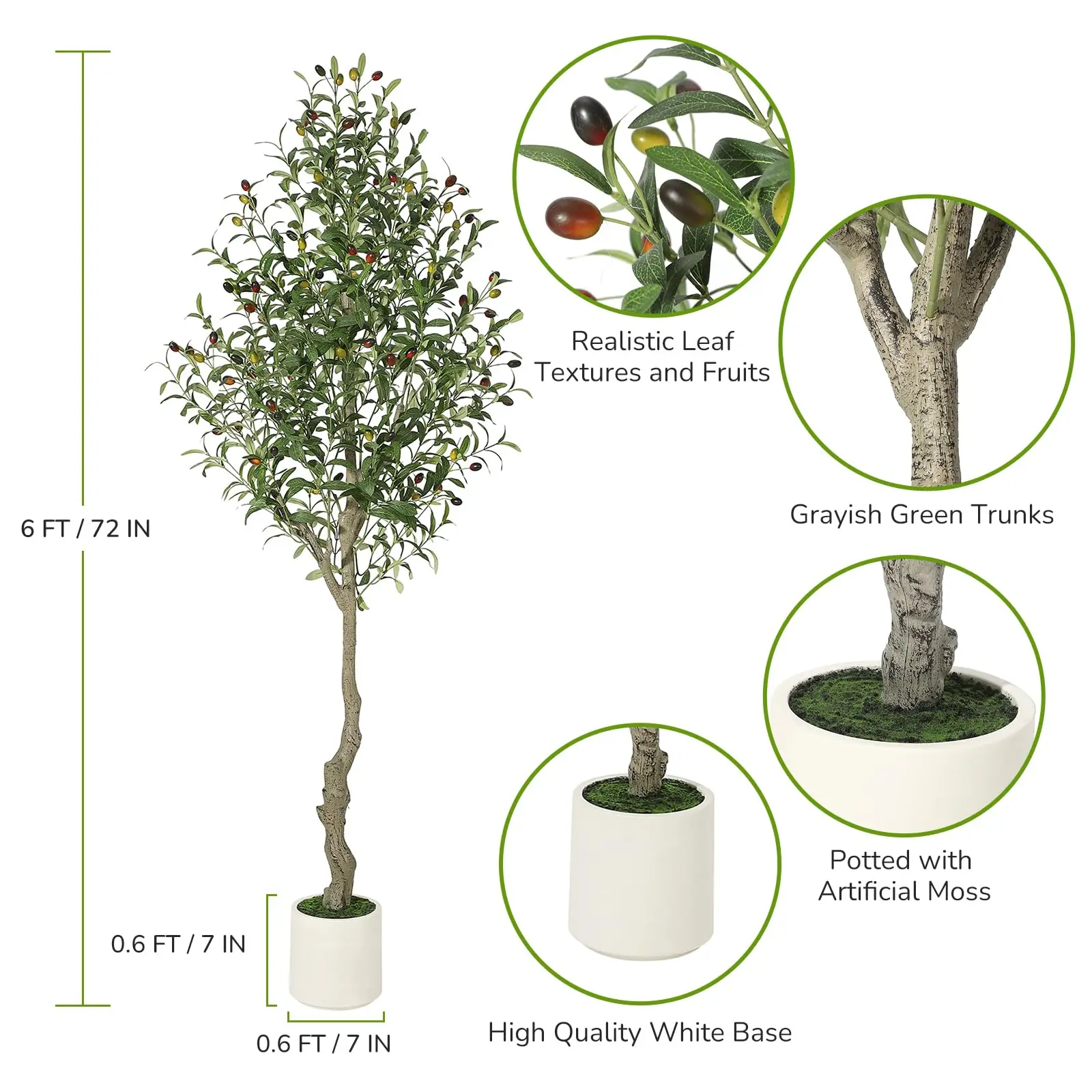 HiMiss Knstlicher Olivenbaum 150/180/210cm, Knstlicher Zimmerbaum mit  Topf, UV-bestndig, Lebensechte Kunstpflanze zur Dekoration fr Zuhause,  Bro und Wohnzimmer - AliExpress