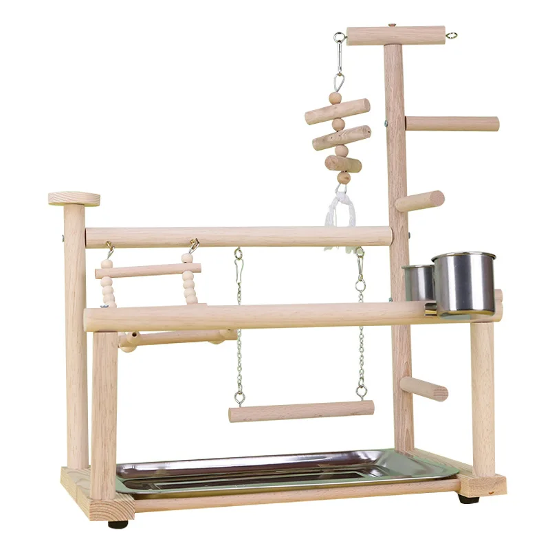 

Parrots Cage Ladder Swing with Tray Feeding Bowl Standing Supplies Bridge Training Parrots Standing Supplies Pet Products