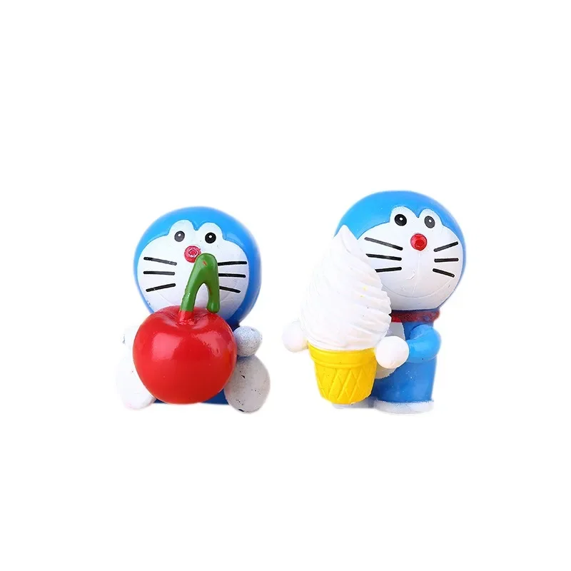 Nowy 6 sztuk/zestaw Kawaii Pvc Anime Doraemon Model postaci ozdoba na wierzch tortu zabawki śliczna kolekcja prezent dla dzieci dekoracji