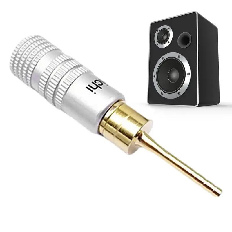 دبوس مكبر صوت Nak-Amichi ذهبي 24 قيراط ، مقابس ذكور ، موصل قفل لولبي ، سدادة مستقيمة ، 2 مكعب ، موزة ذكر ، أسود وأحمر ، 1