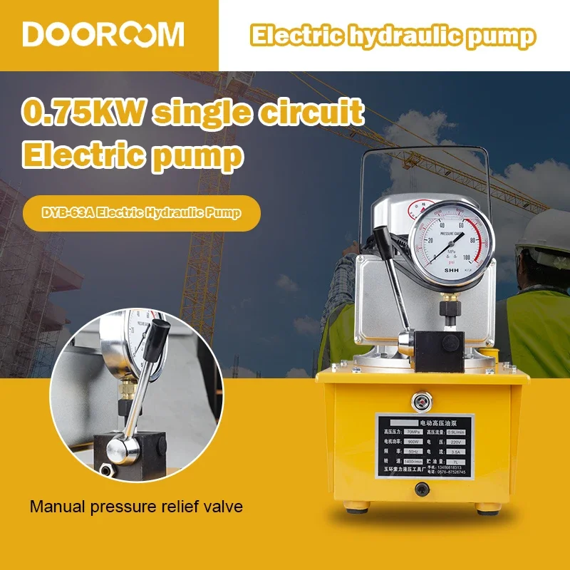 DOOROOM 0.75Kw Single Electric Hydraulic Pump High Pressure Electric Pump Hydraulic Oil Station High Pressure Oil Pump