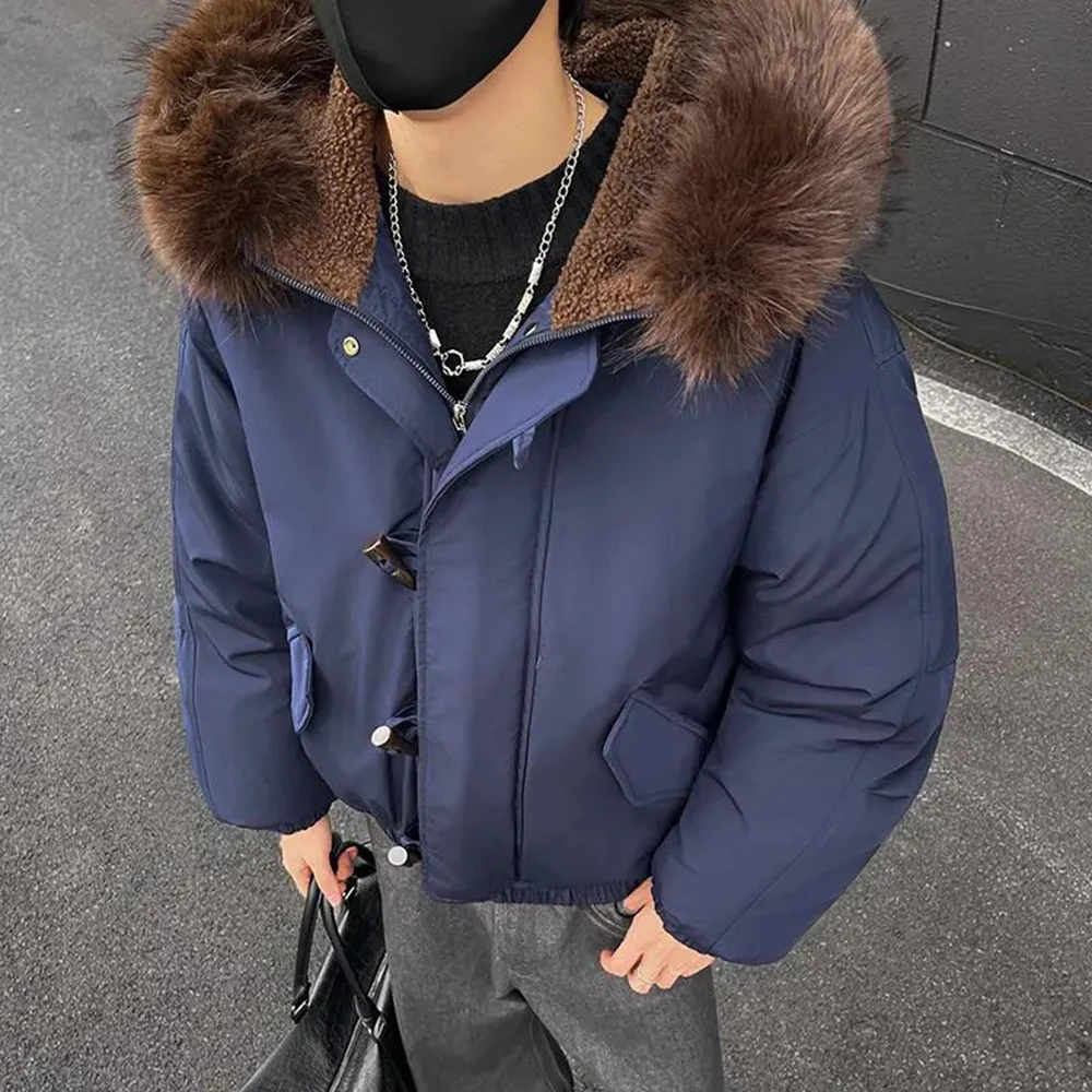 

Winter New Men's Fur Collar Long-Sleeved Jacket American Retro Fashion Trendy High Street Loose Casual Niche Men's Top 2025