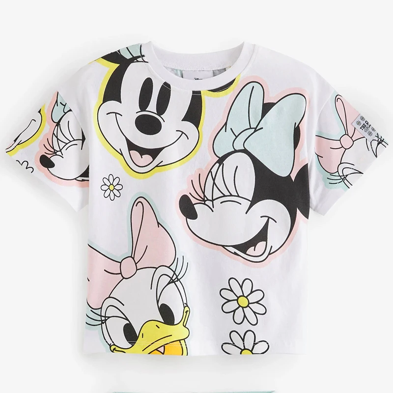 طقم ملابس صيفي للأطفال الصغار مكون من قطعتين ميني ماوس للأطفال البنات، قميص ميكي جيرل، شورت، ملابس دونالد داك بوتيك #3