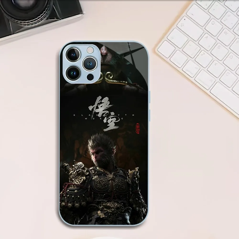 Game Black Myth W-Wukong Phone Case For iphone Tempered Glass 11 14 12 13 Mini Pro Plus X XS MAX XR Cover