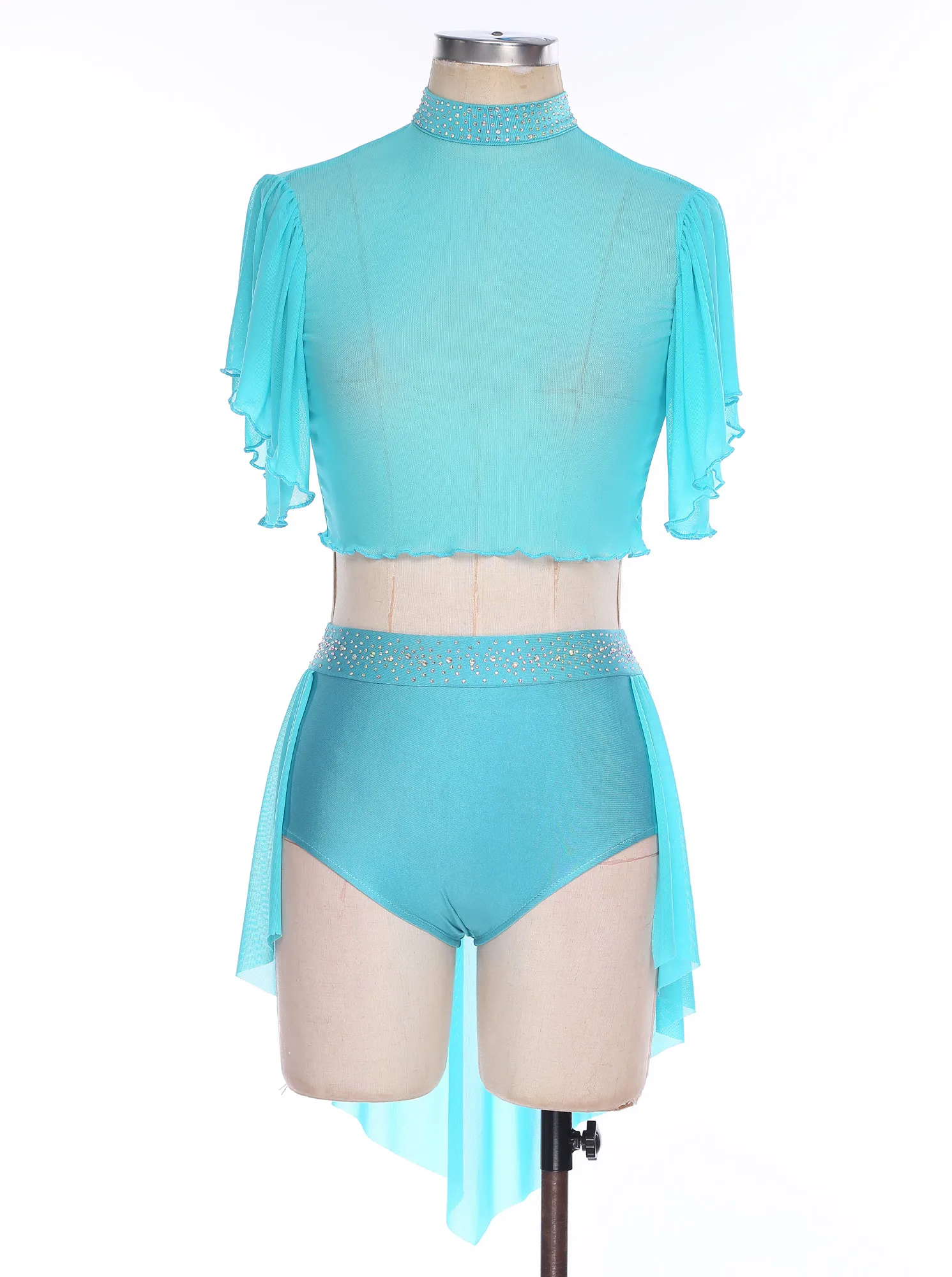 المرأة المعاصرة الرقص الأداء الغنائي زي الرقص وتتسابق سترة اقتصاص شبكة التستر القمم و متجنب السراويل مجموعات