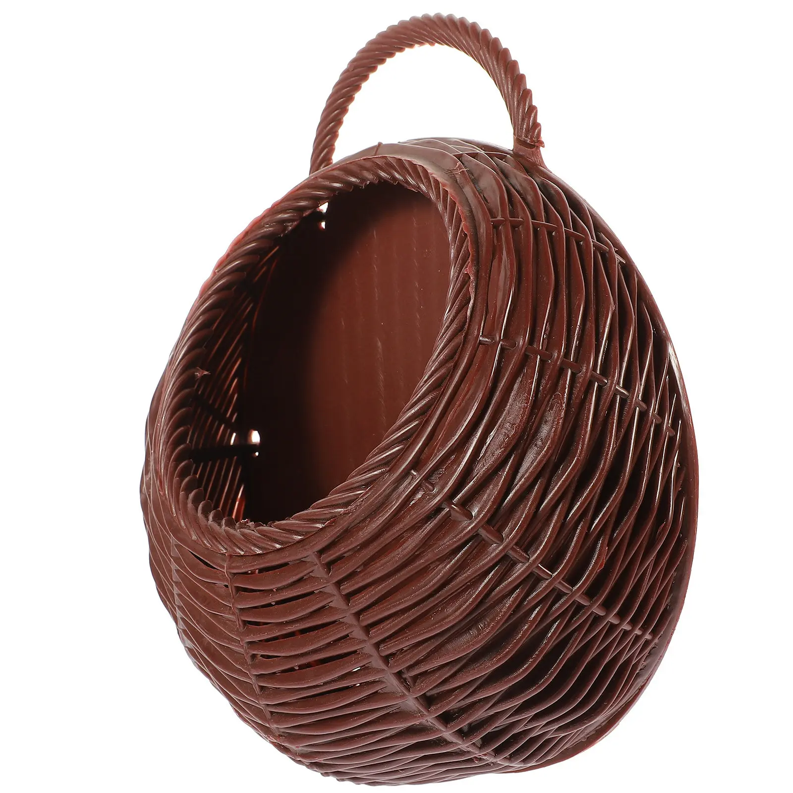 Plastic Wall Hanging Basket Imitation Woven Decorative Storage Holder Home Wall Decor Garden Balcony Fruit Vegetable Basket