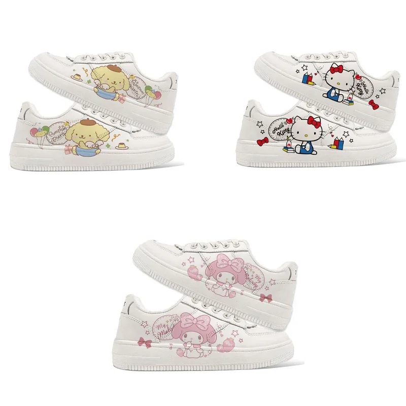 

My Melody Hello Kitty Kawaii Pom Pom Purin Jk Girl White Shoes Sanrio Anime Girl Sneakers Are Light Breathable Not Stuffy