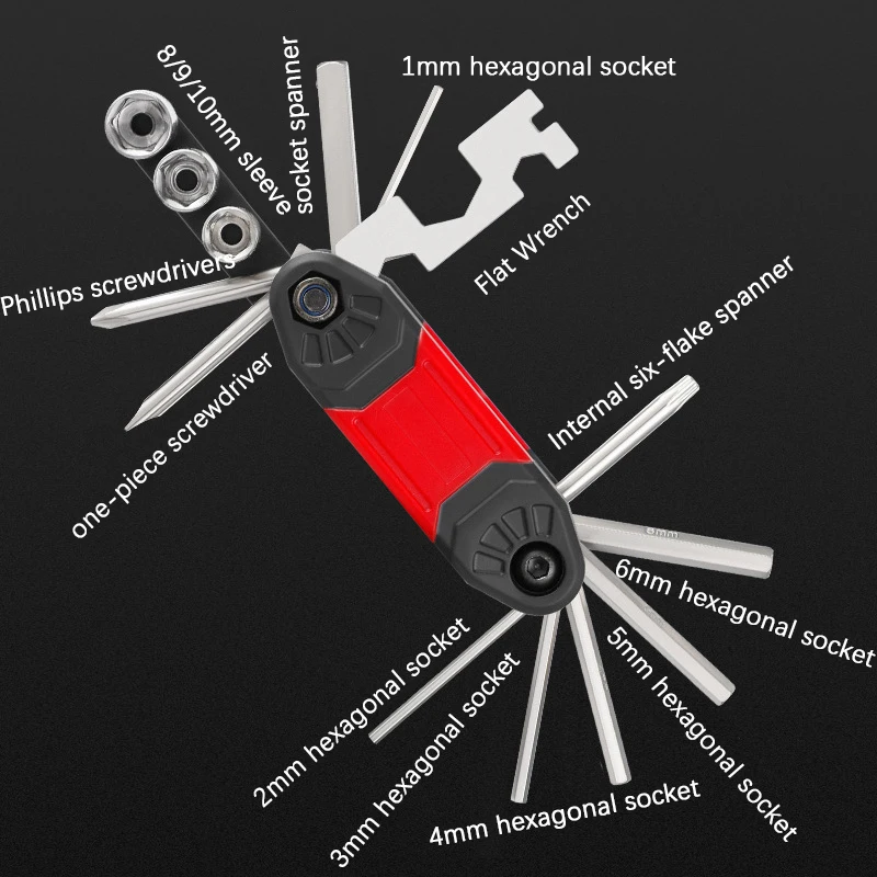 1pcs Multifunctional Bicycle Repair Tool Set 16 In 1 Allen Wrench Socket MTB Repair Parts Portable Repair Tool