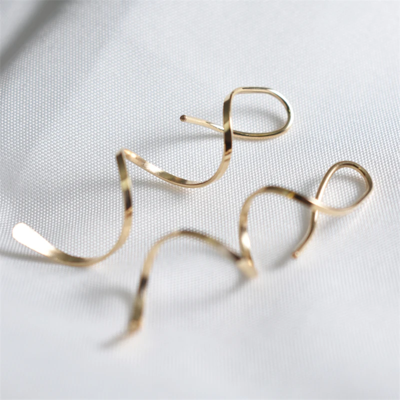 Gold Filled/925 Silver Earrings Handmade Vintage Spiral Brincos Jewelry  Party Pendientes Oorbellen Earrings For Women