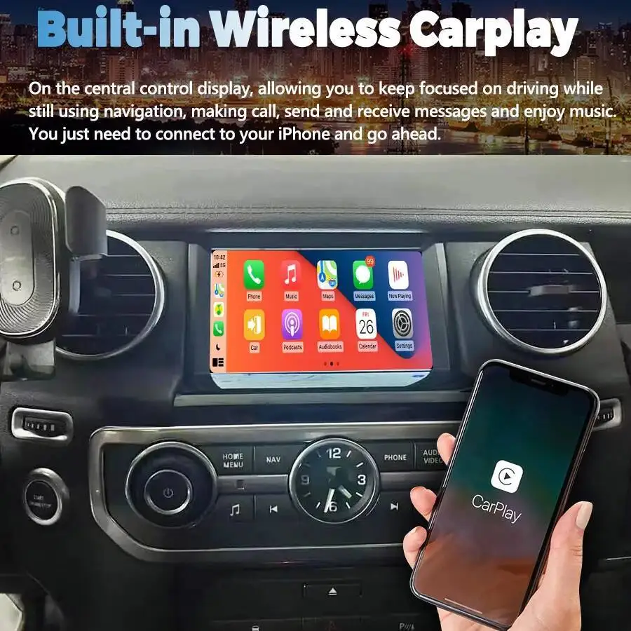 Android15 النمط الأصلي سيارة لتحديد المواقع والملاحة لاند روفر ديسكفري 4 LR4 2009-2016 مشغل فيديو الوسائط المتعددة CarPlay رئيس وحدة