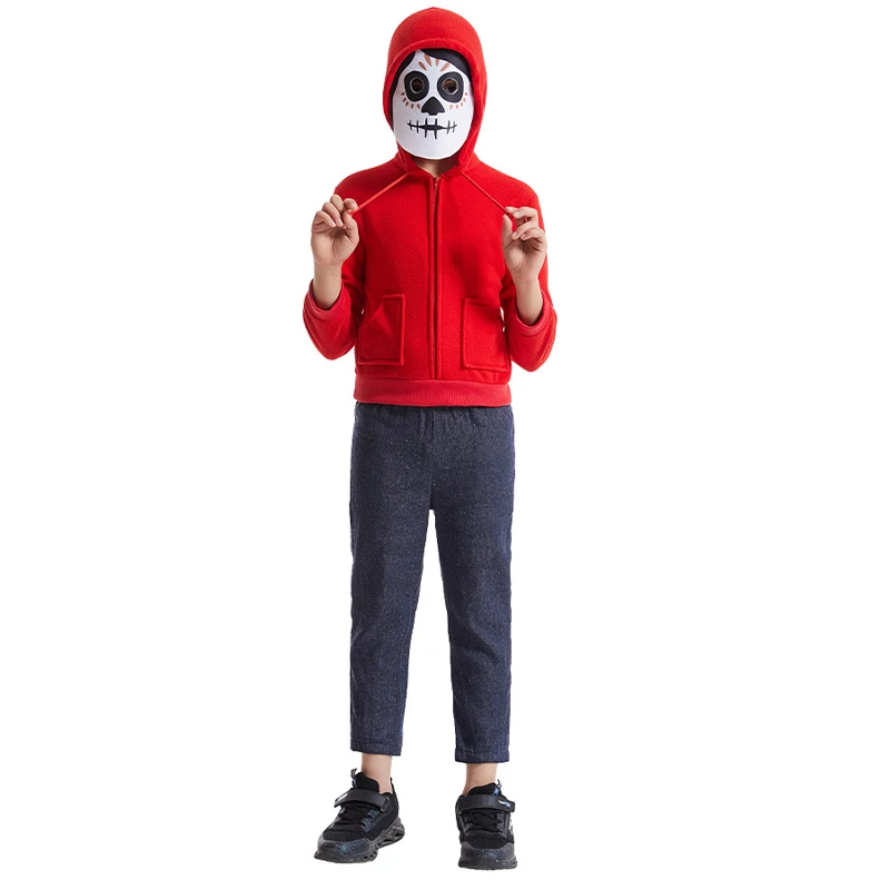 Unisex Boys Skull Jacket Pants Mask Set Halloween Costume Coco Miguel Costume For Kids