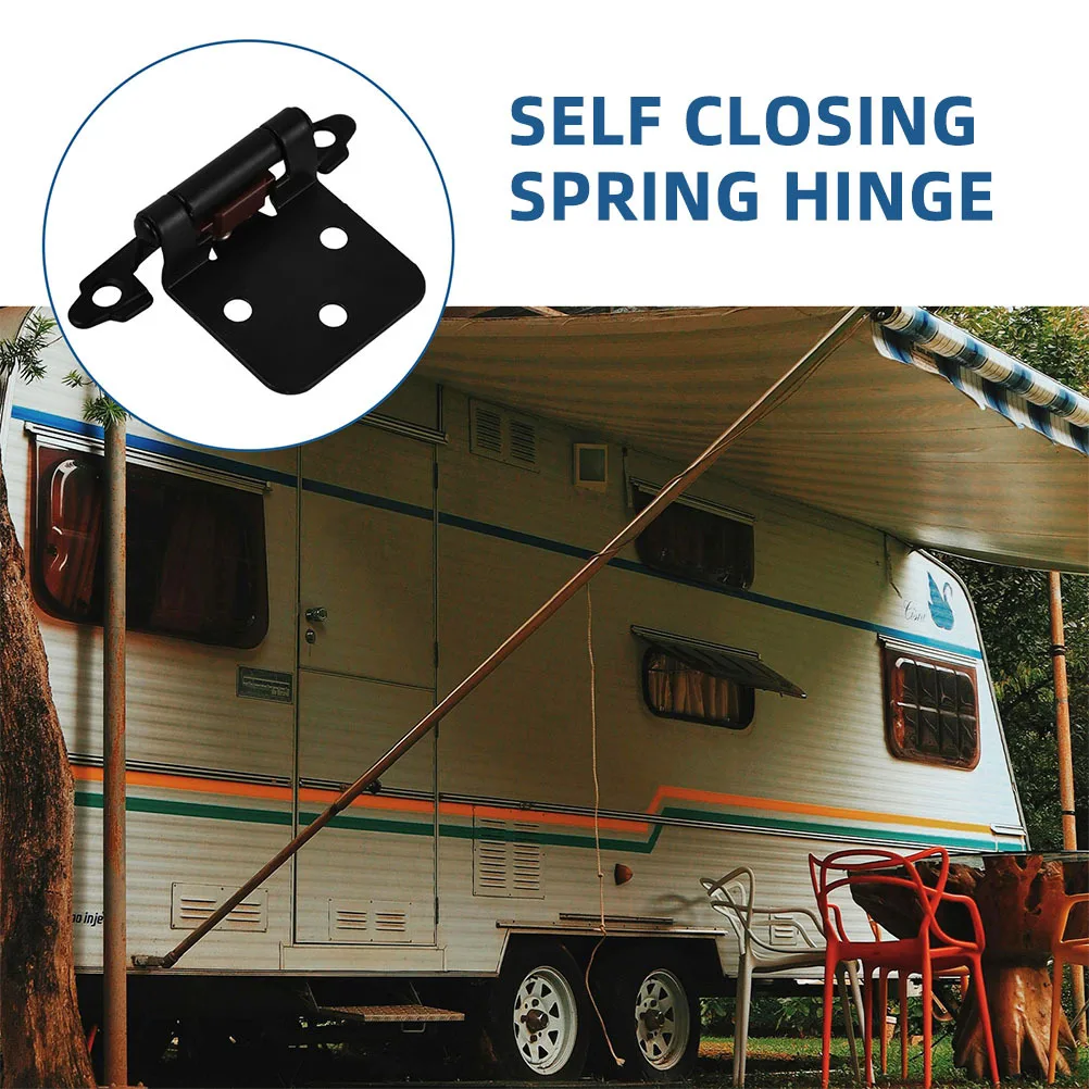 1セットRVキャビネット自動閉鎖スプリングヒンジ半隠しヘビーデューティーオートクローズドアヒンジ（キャンピングカーキャビネット金具用）